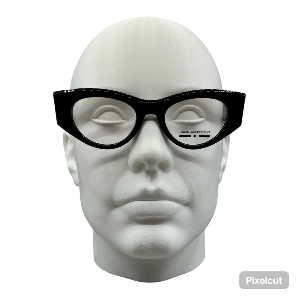 Italia Independent Bello BLK Cat Eye Eyeglasses Black Made in Italy 48-20-145‎